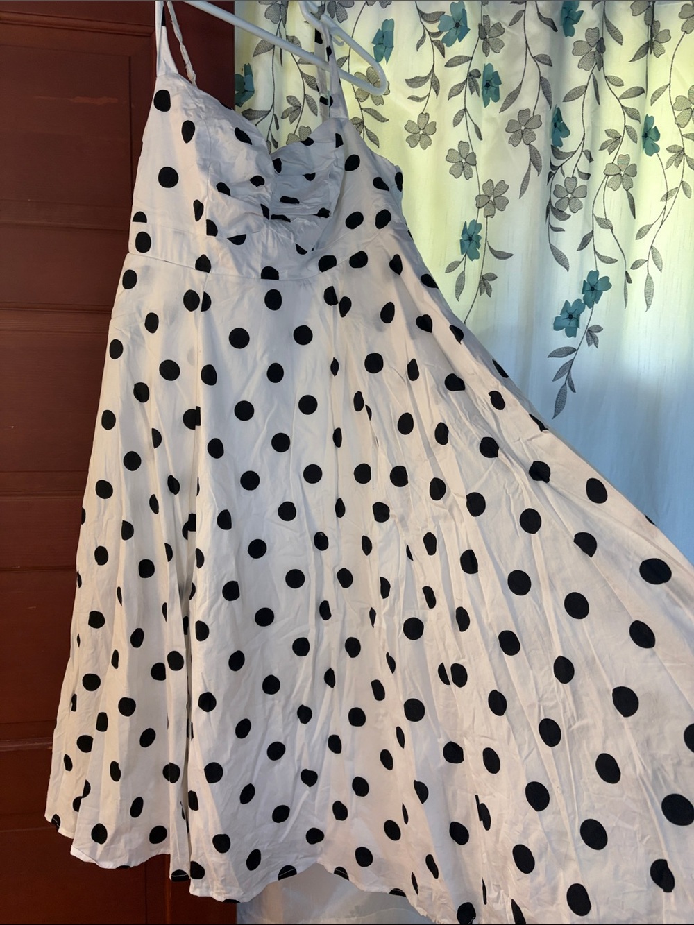 torrid White and Black Polka Dot Midi Dress